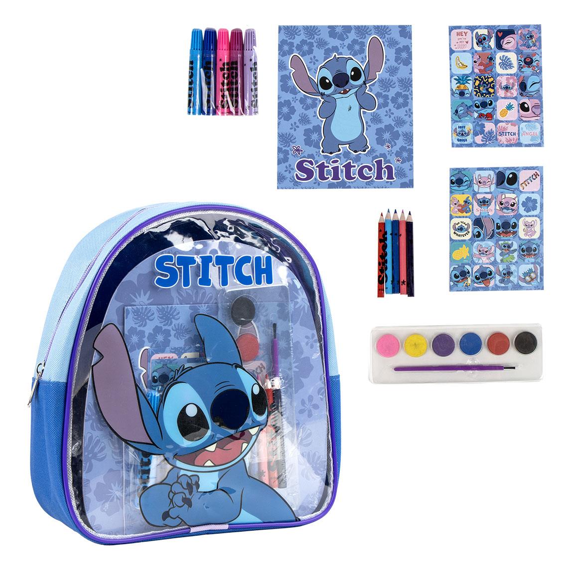 Mochila Com Acessórios De Pintura Stitch
