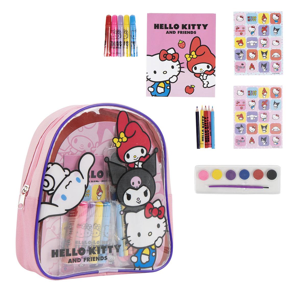 Mochila Com Acessórios De Pintura Hello Kitty